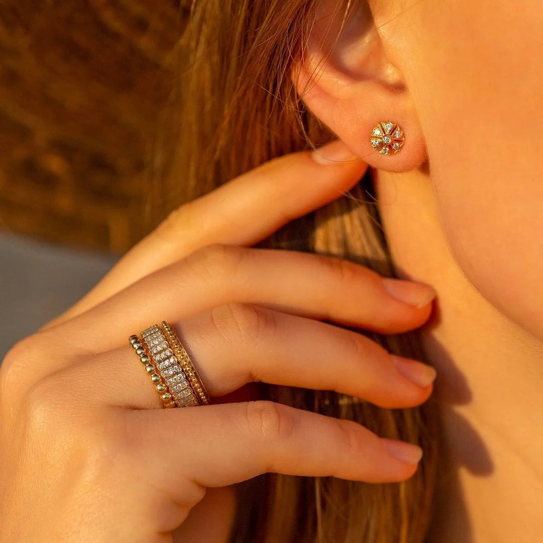 18K Rose Gold Bead Band