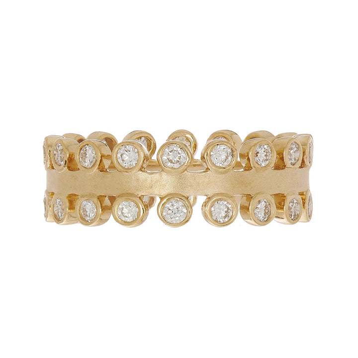 18K Yellow Gold Mist Diamond Band