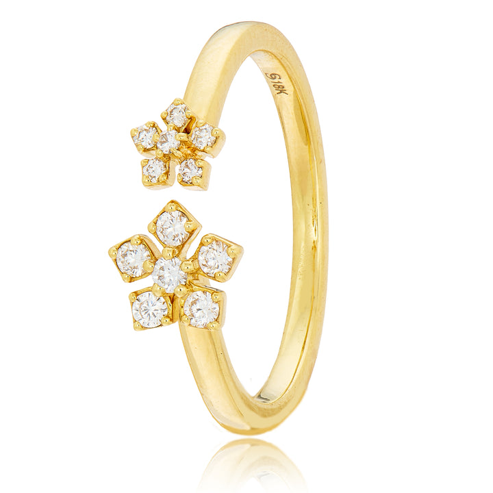 18K Yellow Gold "Enchanted Garden" Diamond Open Ring