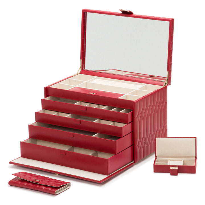 Extra Large Red Caroline Jewelry Case.