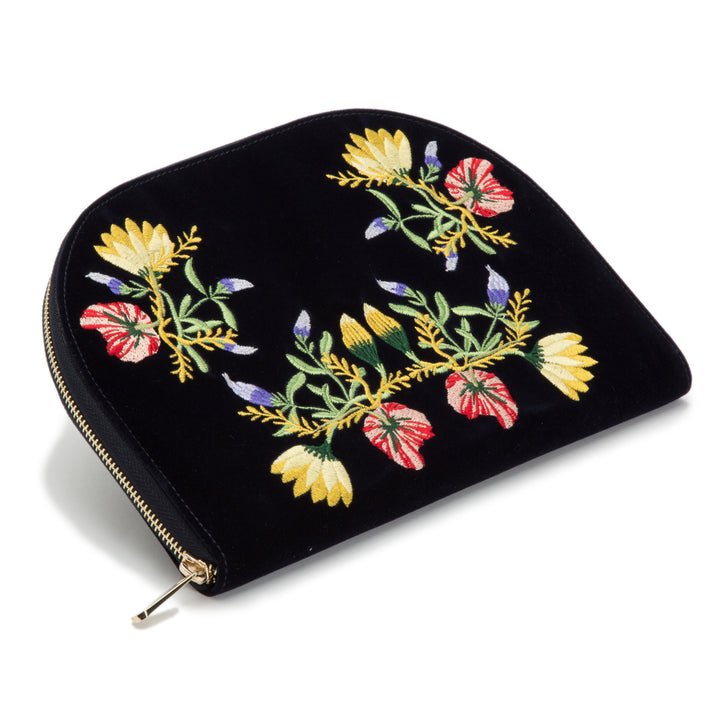 Zoe Embroidered Travel Jewelry Case