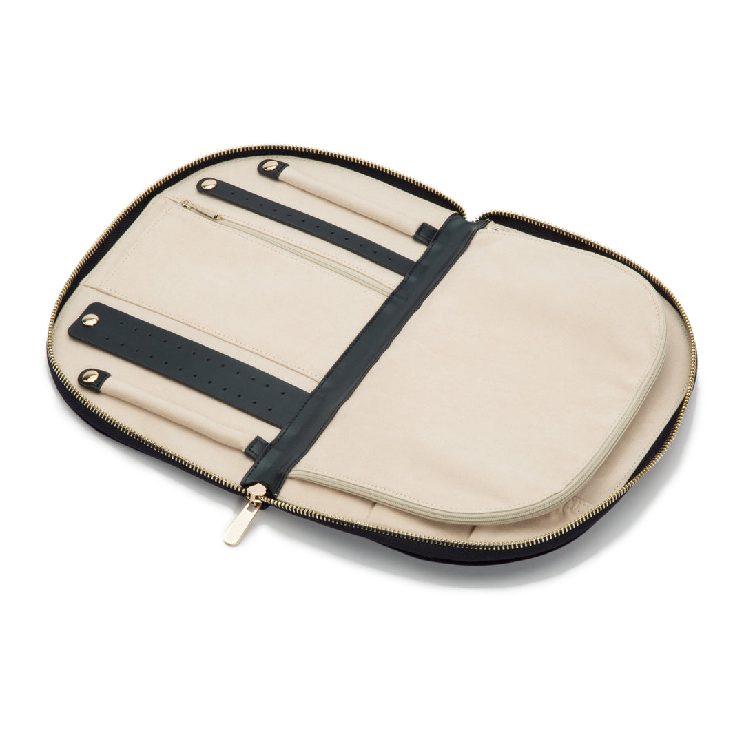 Zoe Embroidered Travel Jewelry Case