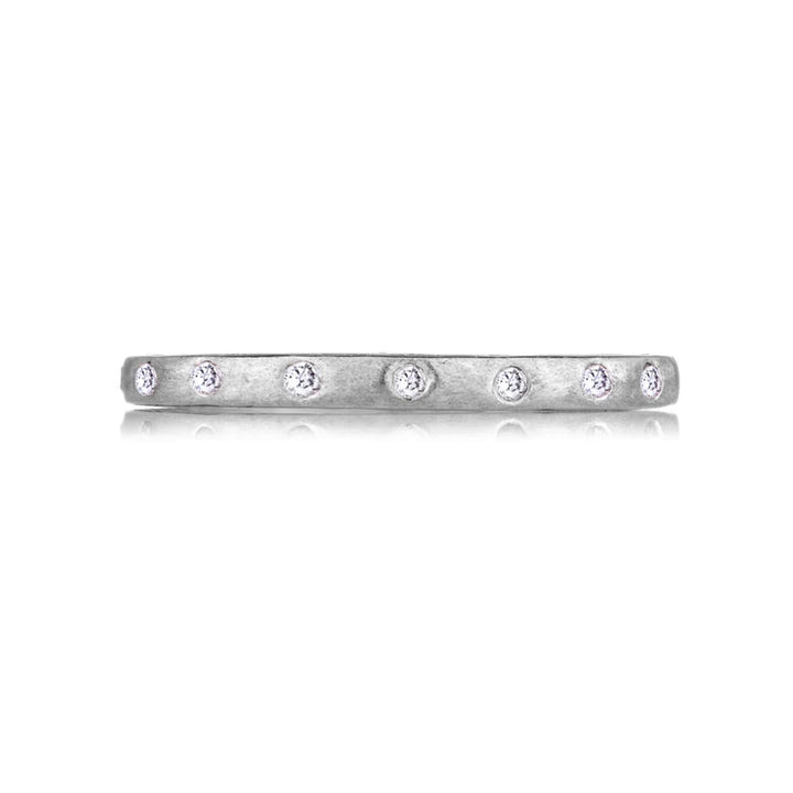 18K White Gold Dunes Narrow White Diamond Band