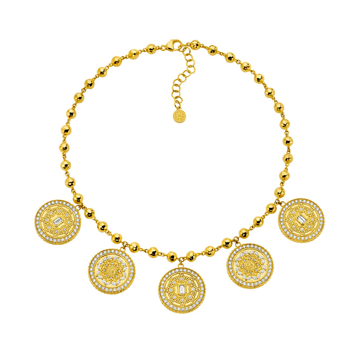 20K Yellow Gold Mandala Coin Necklace