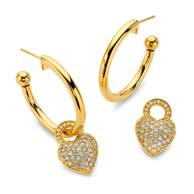 20K Yellow Gold Hollow Hoops