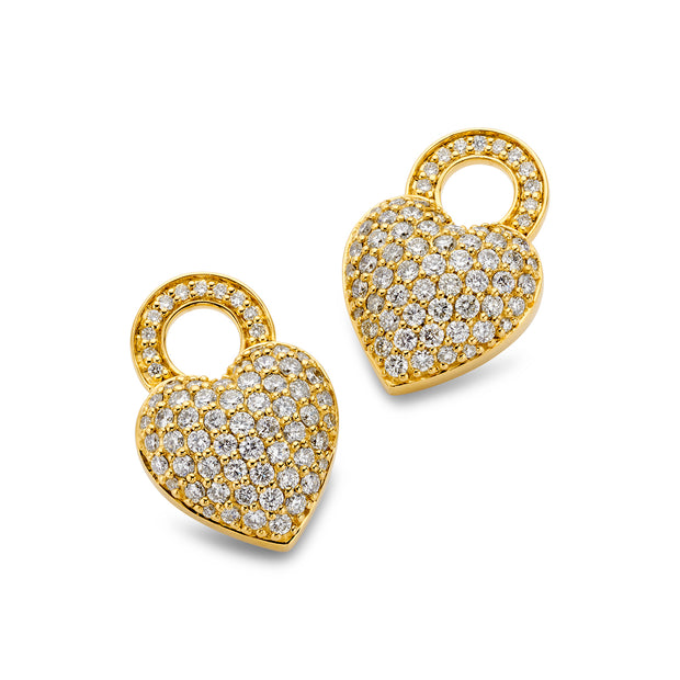 20K Yellow Gold Heart Diamond Charms