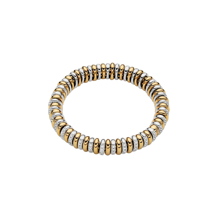18K Yellow and White Gold Diamond Flexible Bracelet
