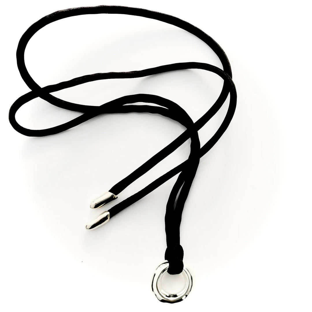 "Moza" Sterling Silver Pendant on Silk Cord