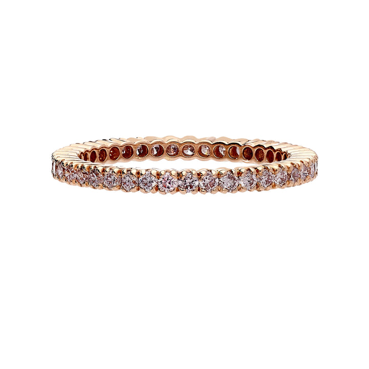 18K Rose Gold Pink Diamond Eternity Band