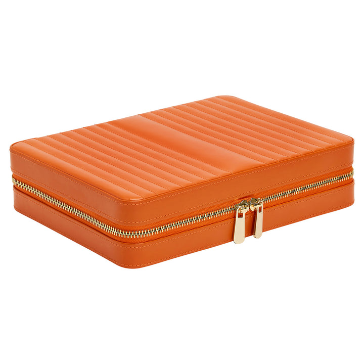 Maria Large Tangerine Zippered Jewelry Case