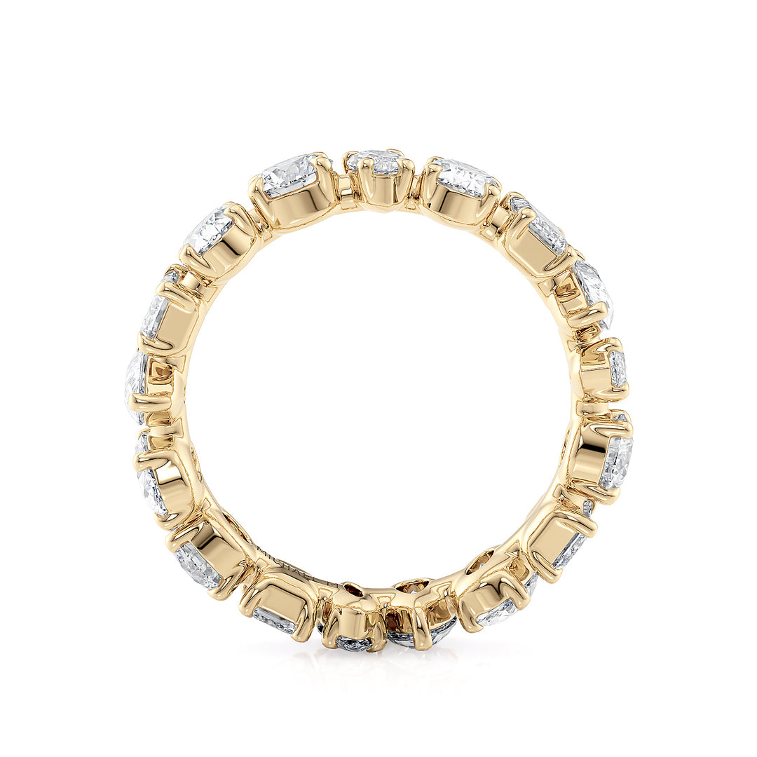 18K Yellow Gold Montage Eternity Band with Round, Marquise, Emerald & Pear Shaped Diamonds