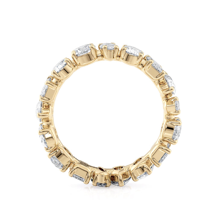 18K Yellow Gold Montage Eternity Band with Round, Marquise, Emerald & Pear Shaped Diamonds