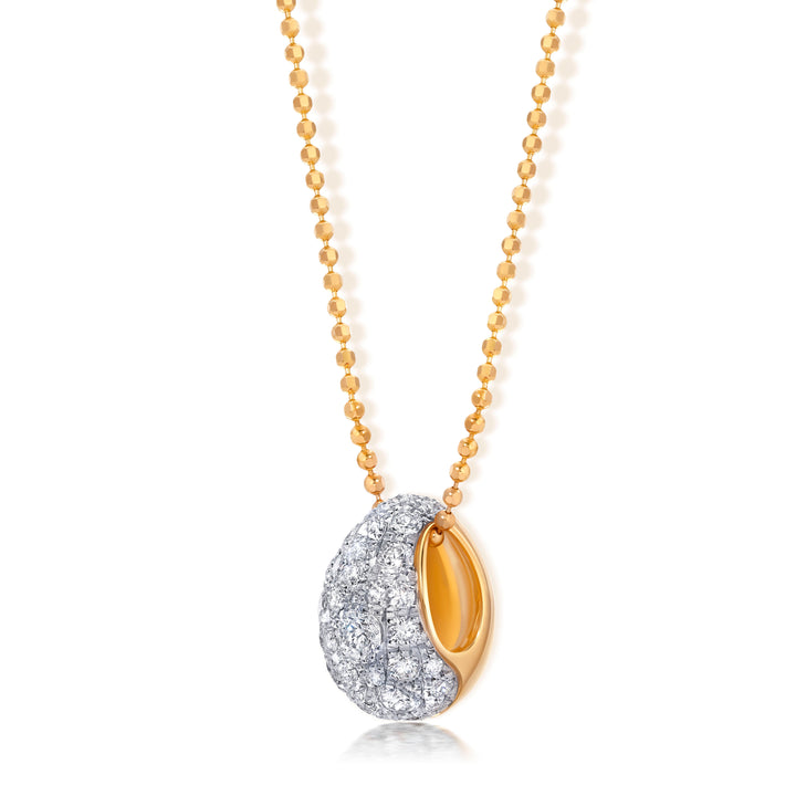 18K Yellow Gold & White Diamond "Bahia" Pendant Necklace