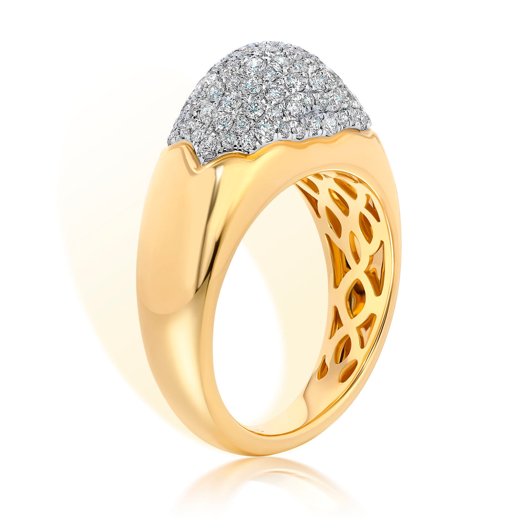18K Yellow Gold  & White Diamonds Summit Bahia Ring.