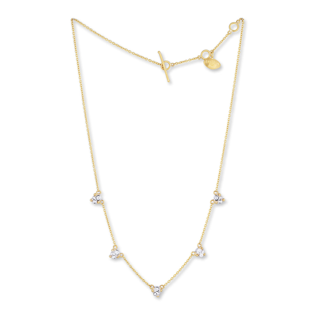 24K Yellow Gold & Diamond 5 Station "Dylan" Necklace