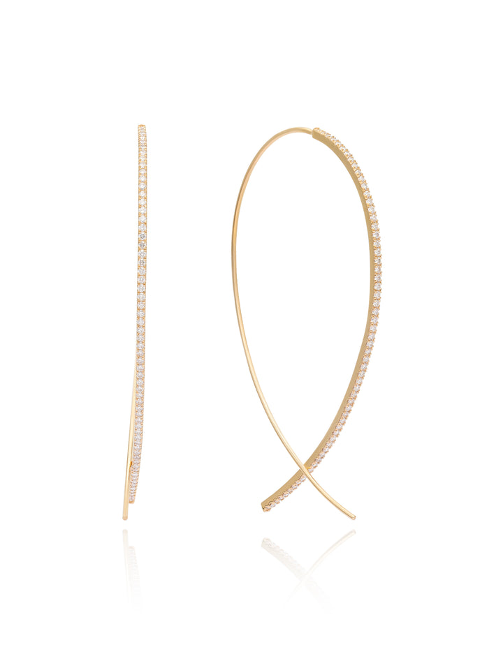 18K Yellow Gold & Diamond "Aura" Mega Hoop Earrings