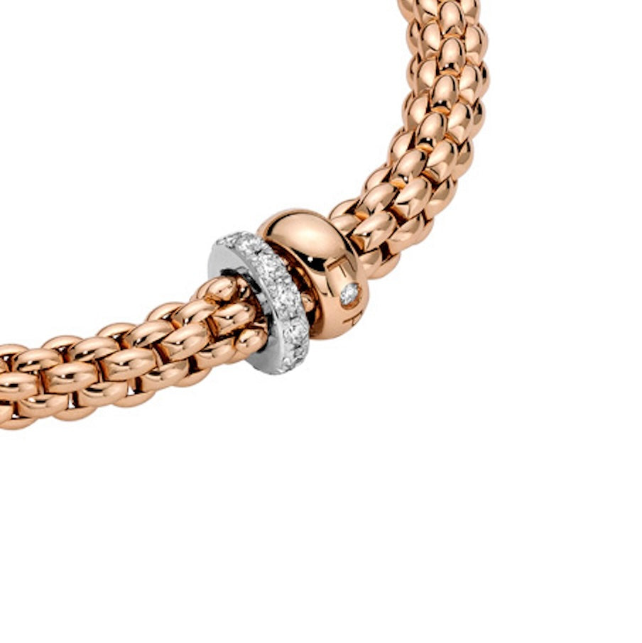 18K Rose Gold & Diamond  Flex'it Bracelet from FOPE Solo Collection