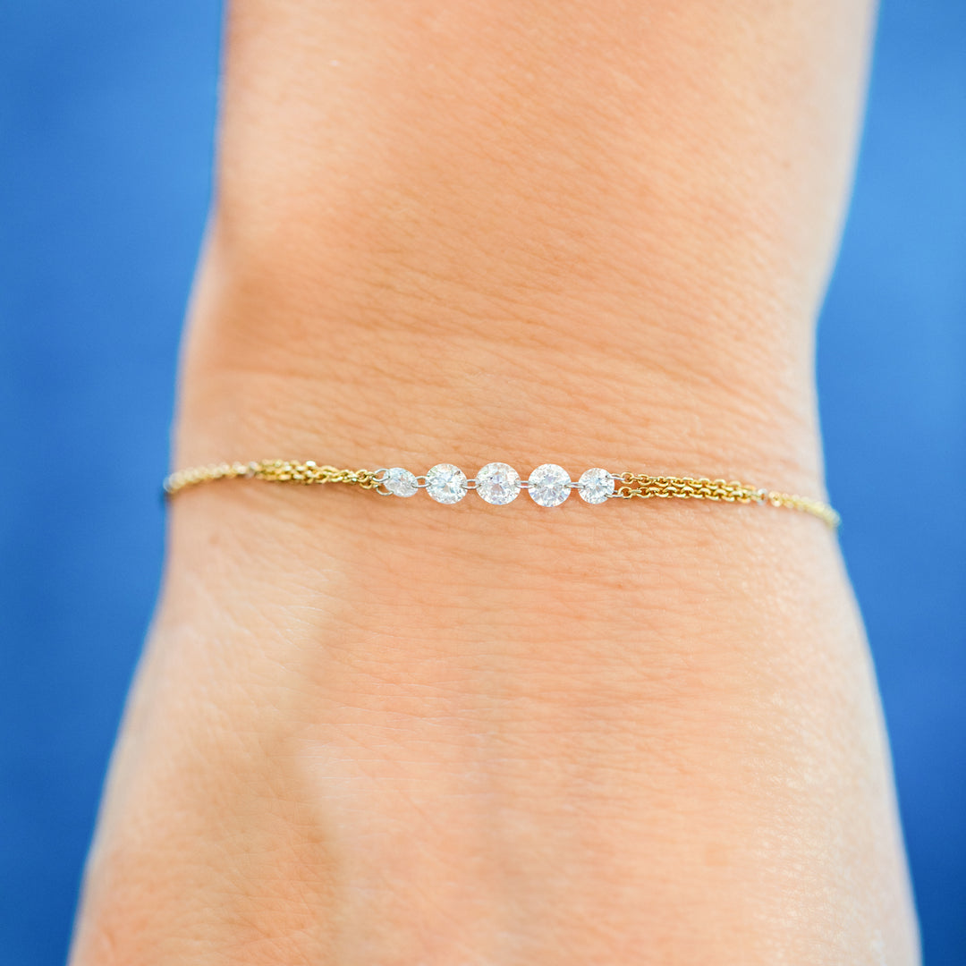 14K Yellow Gold Graduated Diamond Bracelet