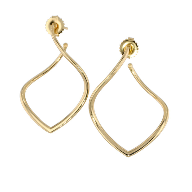 18K Yellow Gold Large Willow Hoops
