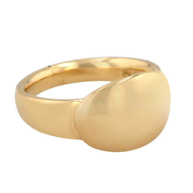 18K Yellow Gold Oval Top Signet Ring