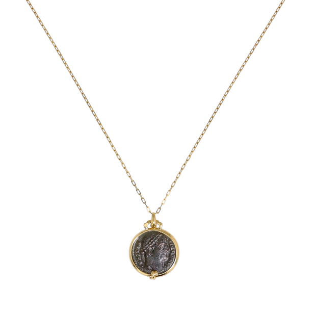 18K Yellow Gold Roman Constantine I Coin Necklace