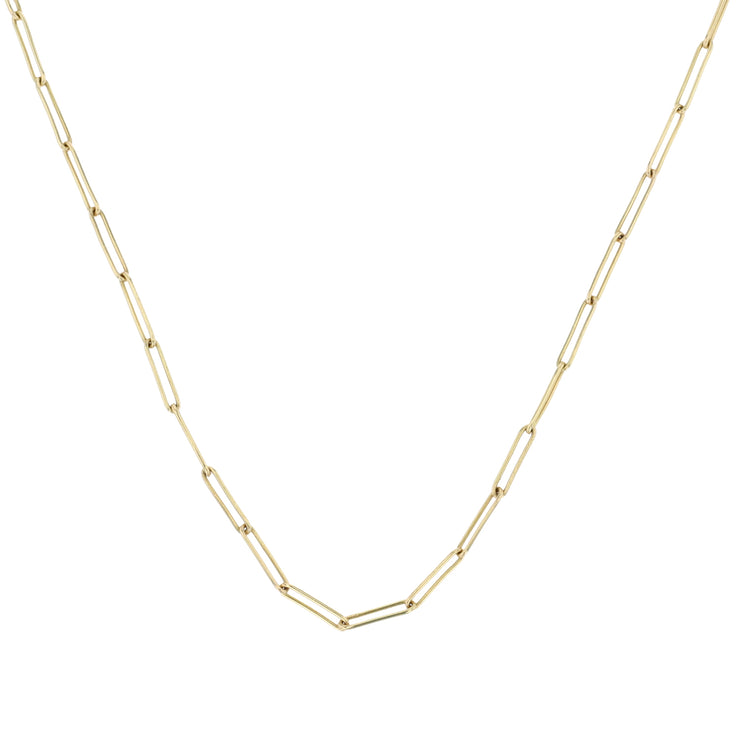 18K Yellow Gold Handmade Paperclip Chain