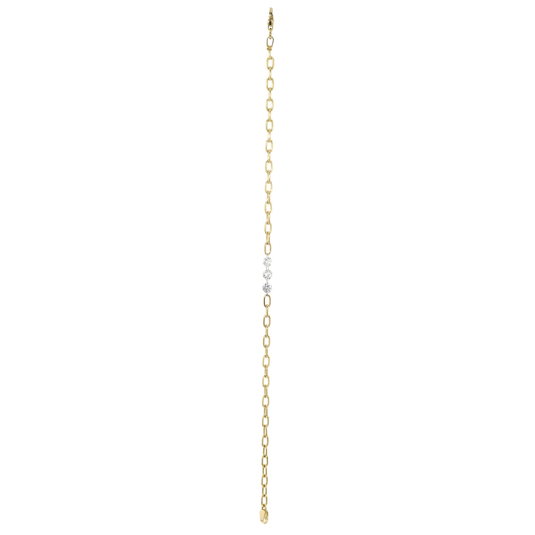 18K Yellow Gold Diamond Chain Bracelet