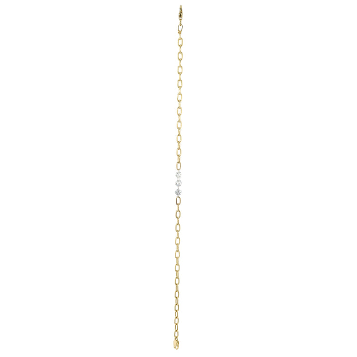 18K Yellow Gold Diamond Chain Bracelet