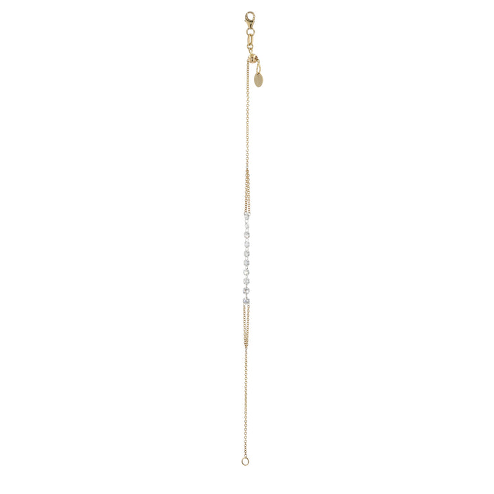18K Yellow Gold Bracelet with 10 Floating Diamonds