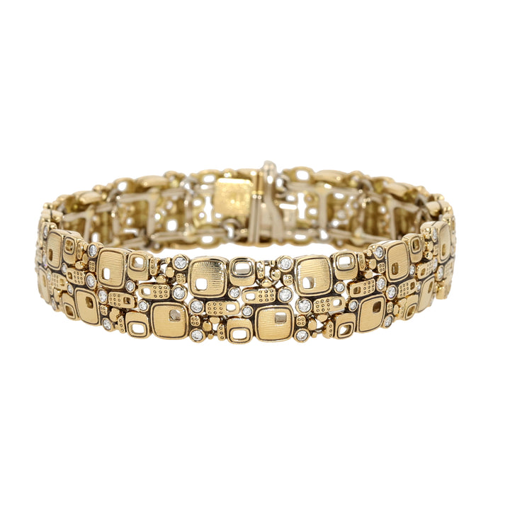 18K Yellow Gold Little Windows Diamond Bracelet