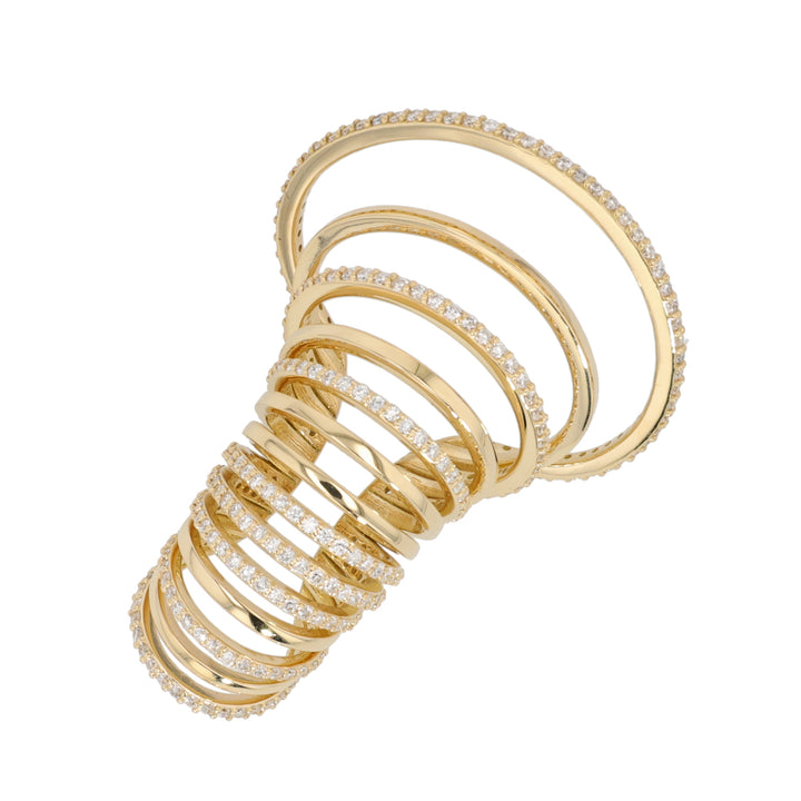 18K Yellow Gold Multi-Hoop Diamond Ear Cuff