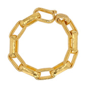 24K Yellow Gold Hoopla Geometric Link Bracelet