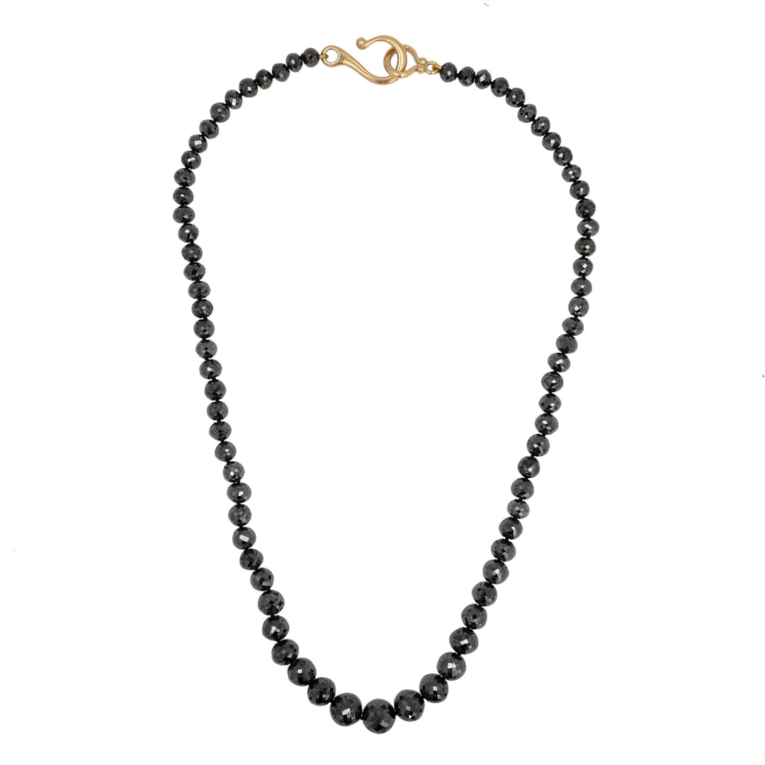 18K Yellow Gold Black Diamond Necklace