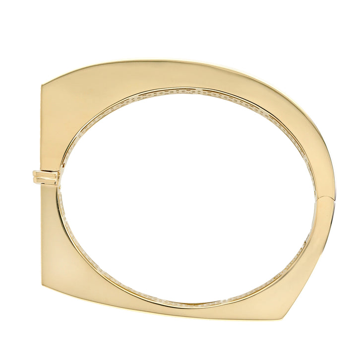 18K Yellow Gold Pavé Diamond Curve Bangle Bracelet