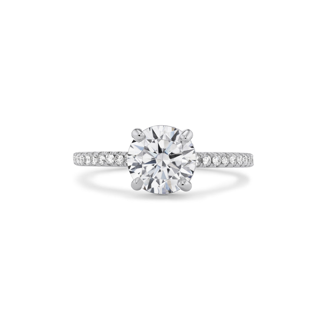 G Marie Exclusive Platinum & Diamond Ring for a 1.5 ct Center Stone