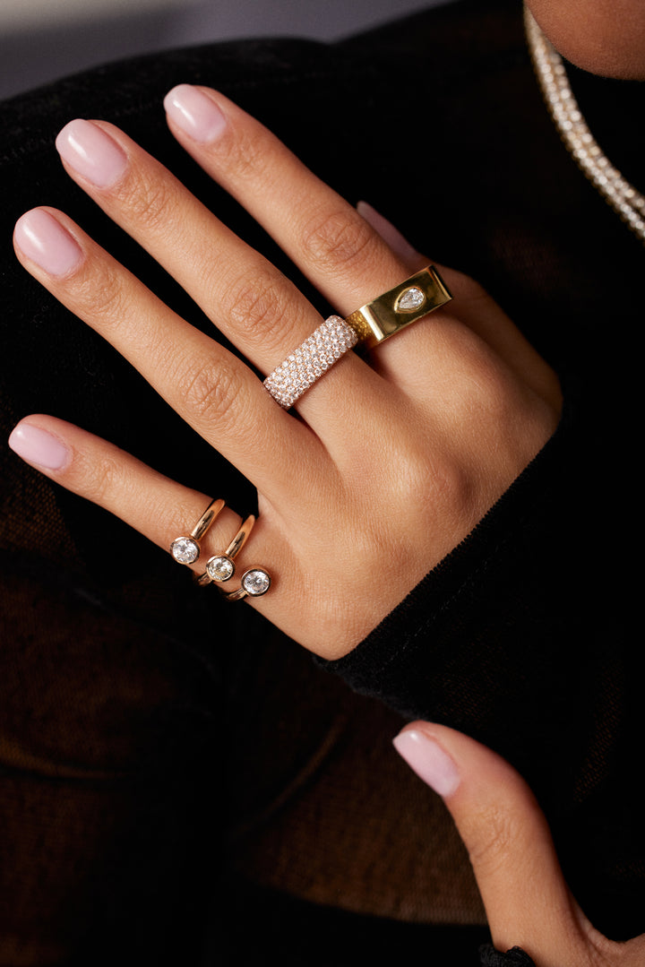 18K Yellow Gold "Vortex" Chunky Diamond Ring