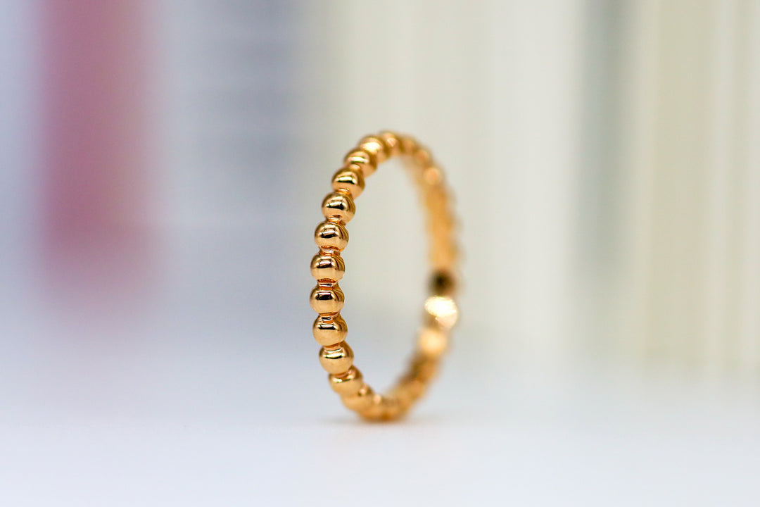 18K Rose Gold Bead Band