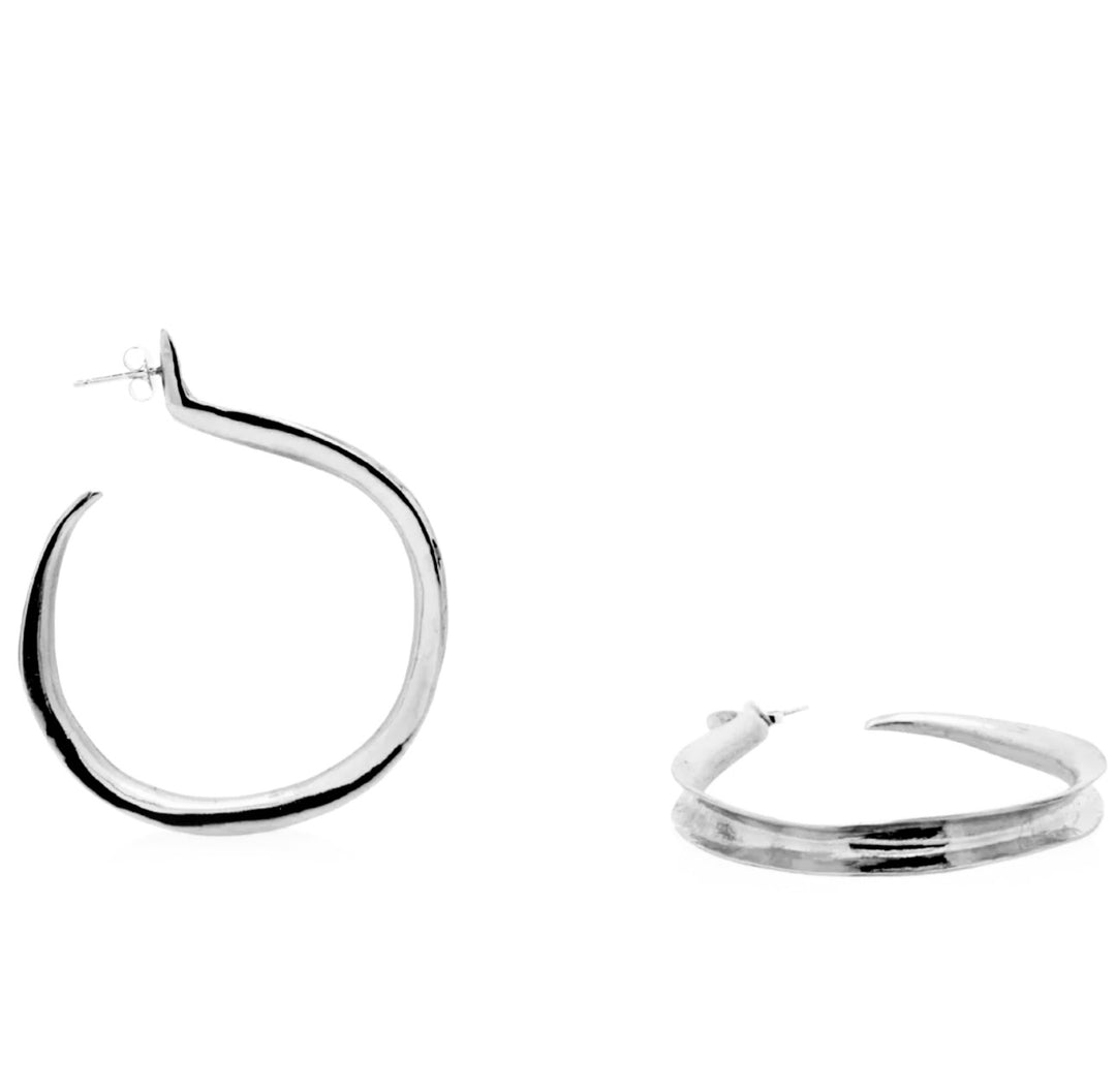 Sterling Silver Large Kiki Hoop Earrings