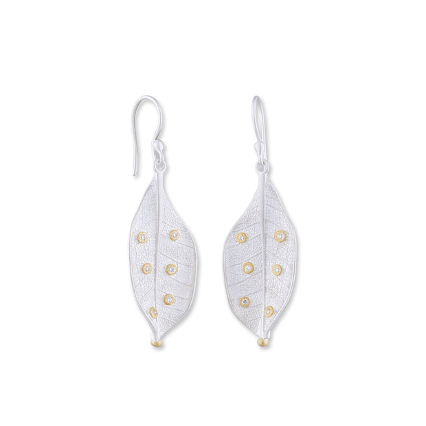 24K Gold and Sterling Silver Machka Park Earrings with Diamonds