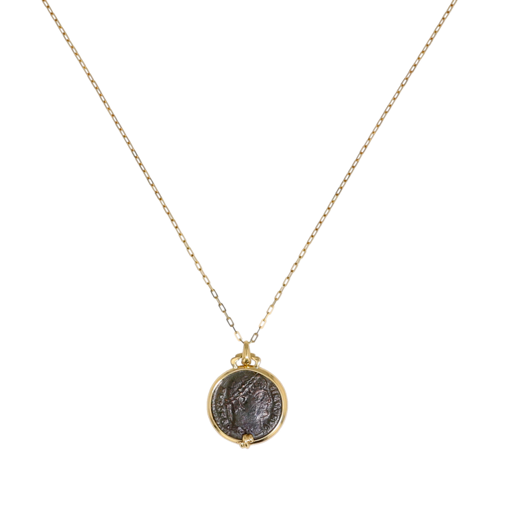 18K Yellow Gold Roman Constantine I Coin Necklace