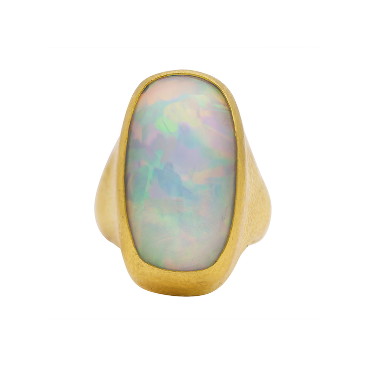 24K Yellow Gold One of a Kind Ethiopian Opal Ring