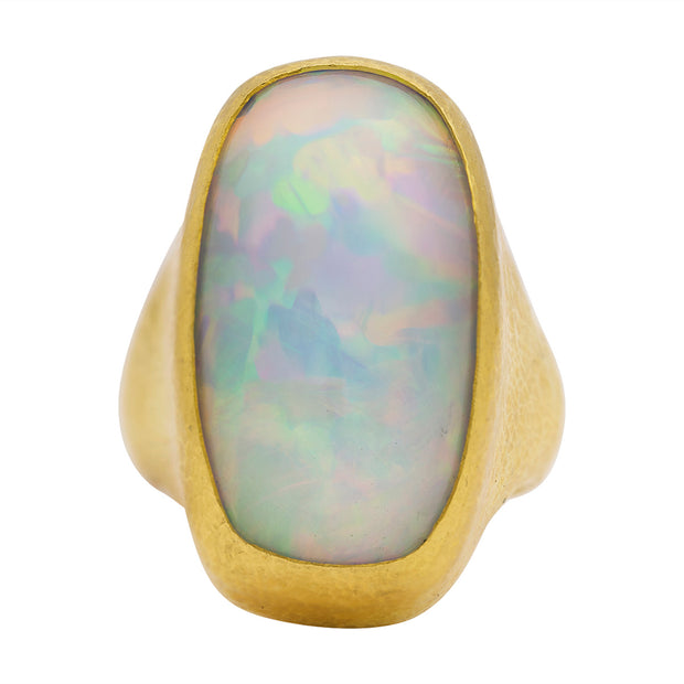 24K Yellow Gold One of a Kind Ethiopian Opal Ring