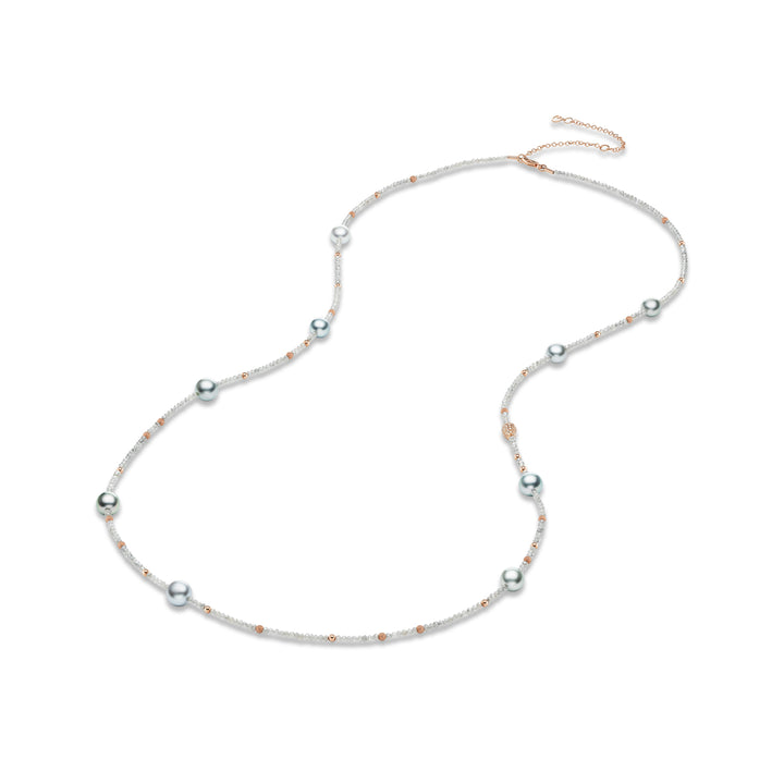 18K Rose Gold,  Tahitian Pearl &  Diamond Necklace