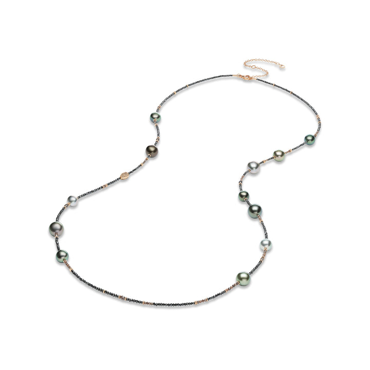 18K Rose Gold, Marutea Tahitian Pearl & Diamond Necklace