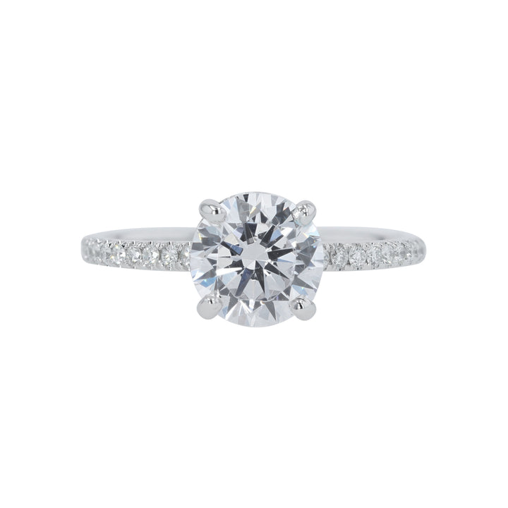 G Marie Exclusive!  Platinum & Diamond Ring for a 1.5 ct center stone