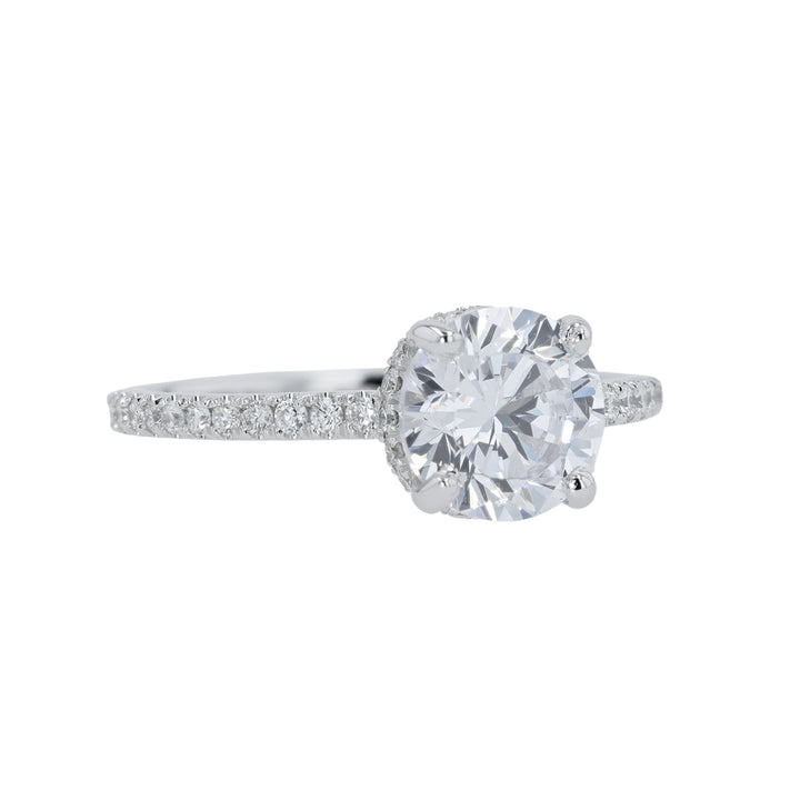 G Marie Exclusive!  Platinum & Diamond Ring for a 1.5 ct center stone