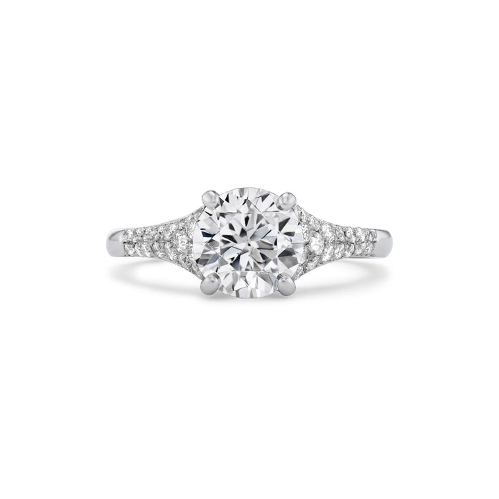 Platinum Medium Sculptural Madison Pave Diamond Engagement Ring