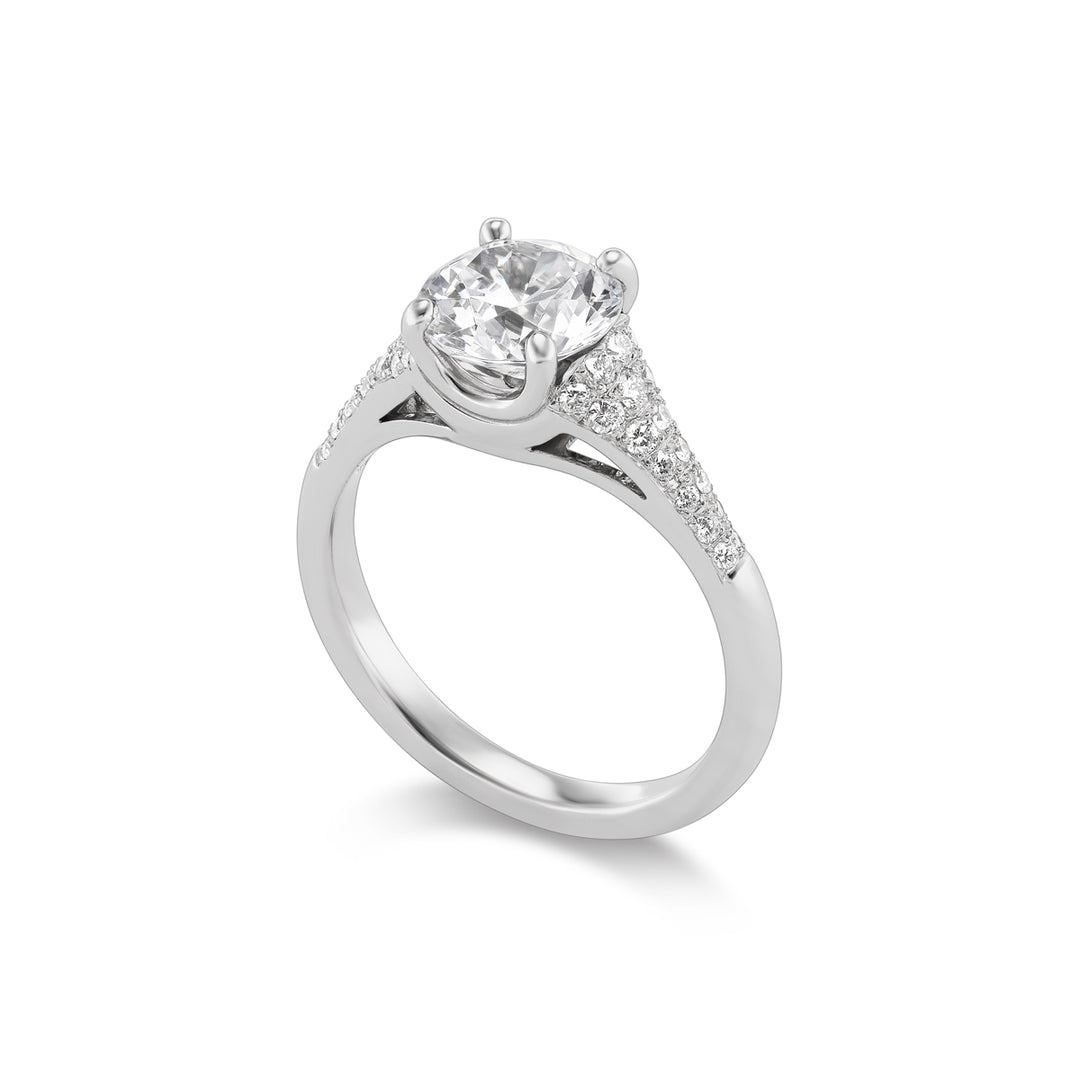 Platinum Medium Sculptural Madison Pave Diamond Engagement Ring