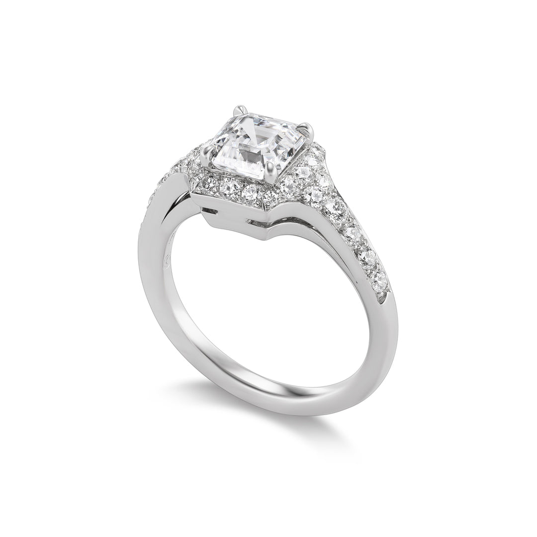 Platinum "Monroe"  Ring with Diamonds