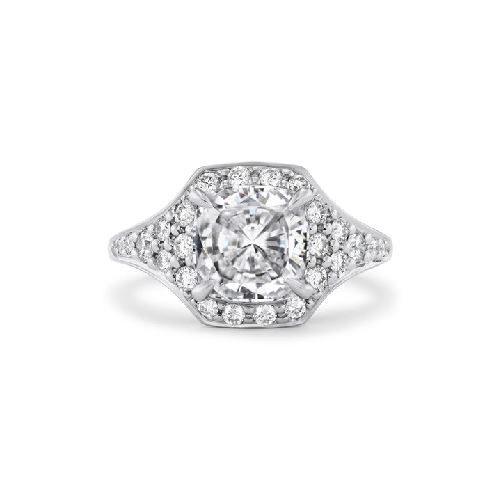 Platinum Large "Monroe" Ring with Diamonds